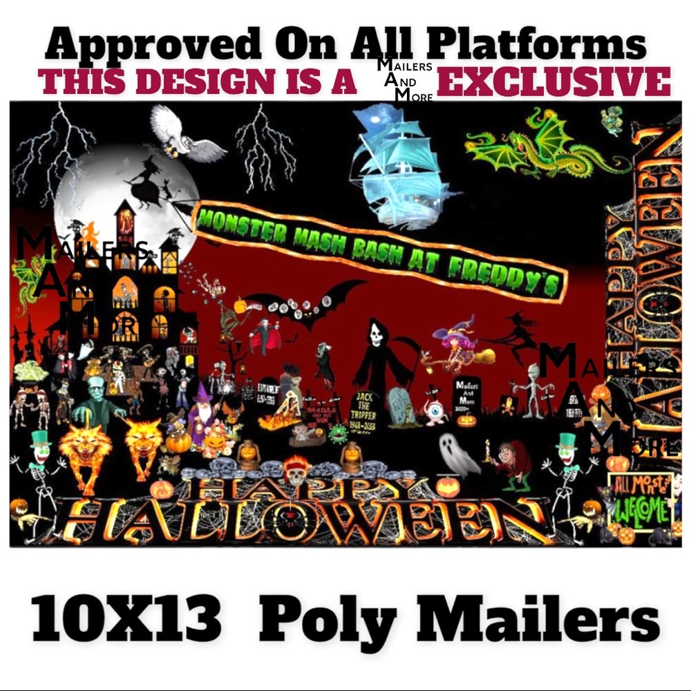 25 10X13 Poly Mailers HALLOWEEN Mailers Shipping Envelopes PRICE FIRM Fall - Picture 11 of 16